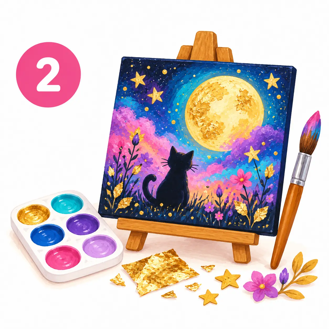 Magical Moonlight & Mixed Media