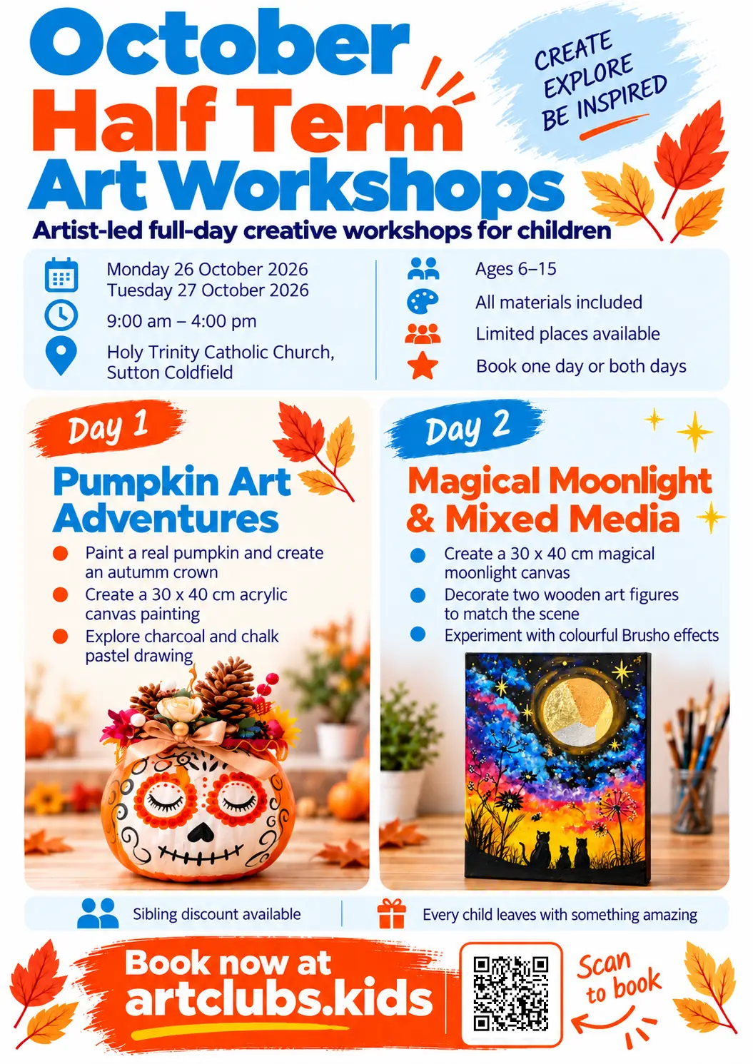 October Half Term Art Workshops for Children Art and Craft Workshops for Kids - Summer Holidays